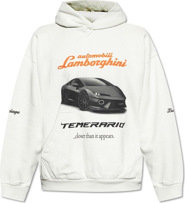 Balenciaga X Automobili Lamborghini Logo Printed Hoodie