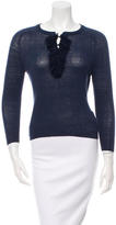 Thumbnail for your product : Tory Burch Ruffle-Trimmed Crew Neck Top
