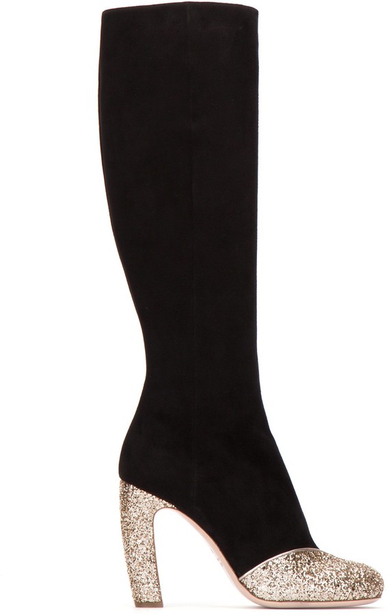 black sparkle boots womens