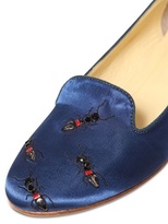 Thumbnail for your product : Chiara Ferragni 10mm Embroidered Ants Satin Loafers