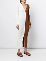 Thumbnail for your product : STAUD Two-Tone Knitted Midi Dress