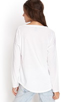 Thumbnail for your product : Forever 21 Heathered Dropped Shoulder Top