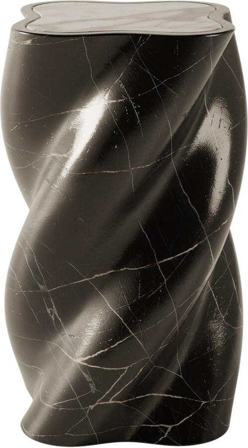 Isabella Burgio Nero Marquina Marble U Line 'fuuuusillo' Accent Table By Burgio