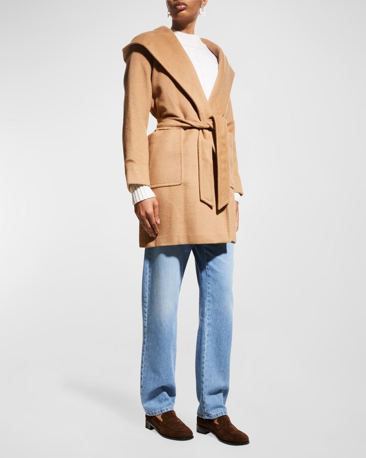 Max Mara Rialto hooded camel hair coat - ShopStyle