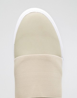 ASOS Sneakers In Stone With Elastic Strap