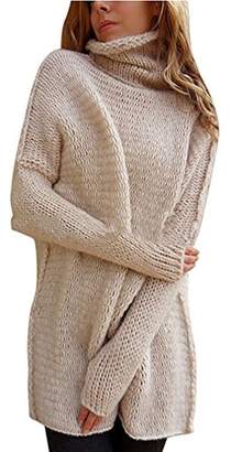 Rela Bota Womens Turtleneck Long Sleeve Oversized Loose Knit Cable Sweaters Pullover Tops
