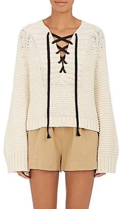 Ulla Johnson Women's Marland Cotton Lace-Up Sweater