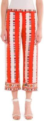 Emilio Pucci Women's Silk Twill Ama Print Crop Pants - Coral Print - Size 42 (8)