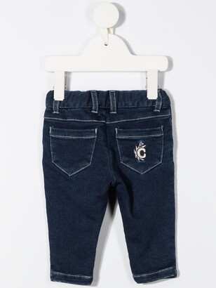 Chloé Children Logo Embroidered Fitted Jeans