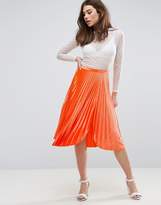 Orange Pleated Skirt - ShopStyle UK