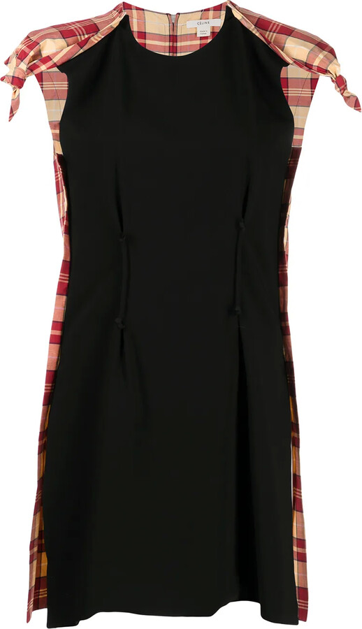 Céline Pre-Owned Checked Panelled Mini-Dress