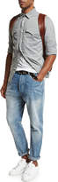 Thumbnail for your product : Brunello Cucinelli Leisure-Fit Straight-Leg Denim Jeans, Light Blue