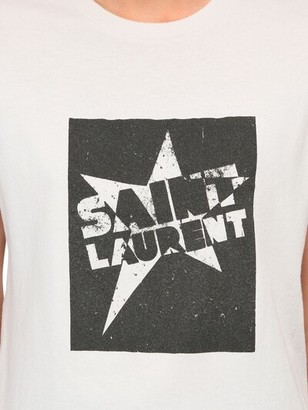 Saint Laurent Sleeveless Printed Cotton Jersey T-Shirt