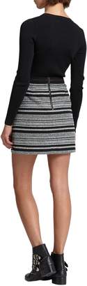 Morgan Two-Tone Jacquard Mini Skirt