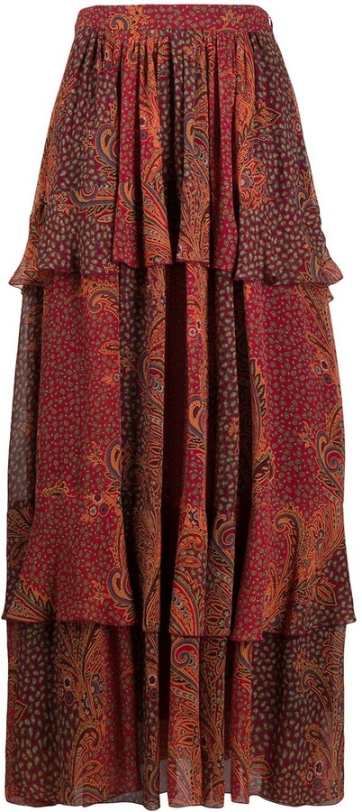 paisley print maxi skirt