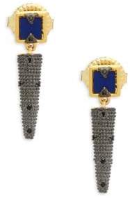 Freida Rothman Modern Mosaic Lapis Drop Earrings