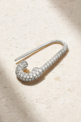 ANITA KO Safety Pin 18-karat rose gold sapphire earring