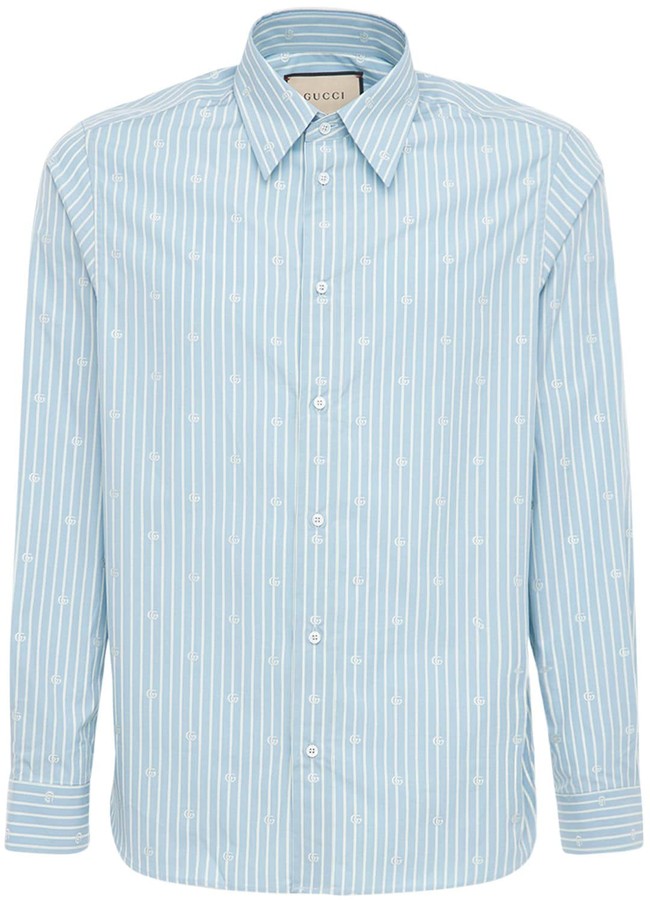 Gucci Striped Cotton Shirt - Blue