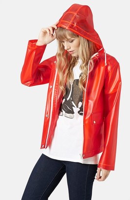 Topshop 'Bongo' Hooded Plastic Raincoat (Brit Pop-In) - ShopStyle