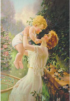 Buyenlarge Sharon and Debbie by Mabel Rollins Harris Painting Print