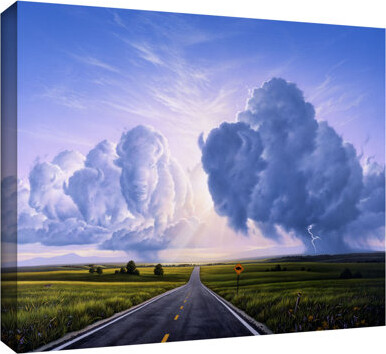 ArtWall Buffalo Crossing by Jerry Lofaro - Wrapped Canvas Graphic Art Print