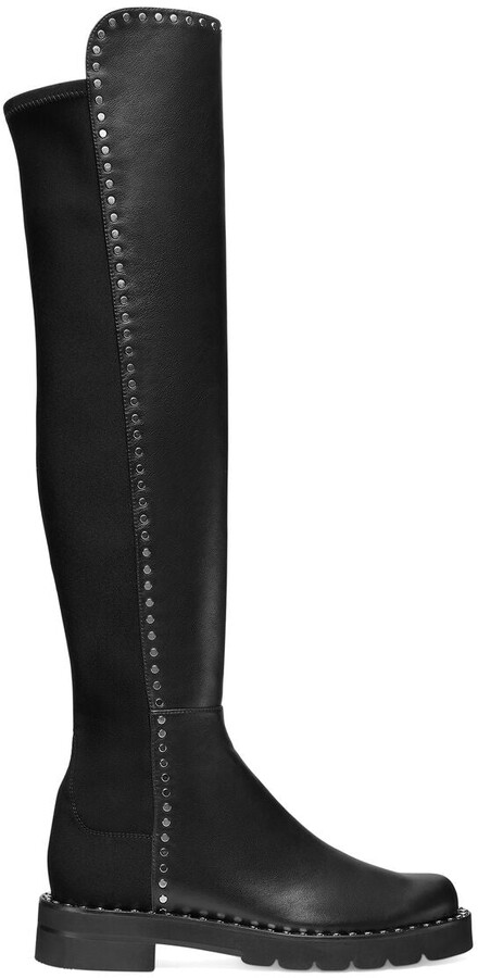 black studded over the knee boots