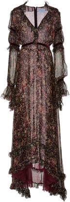 Luisa Beccaria Printed Silk-Chiffon Gown