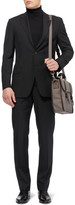 Thumbnail for your product : Mulberry Elkington Leather-Trimmed Canvas Briefcase