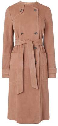 LK Bennett Ria Blush Leather Coat