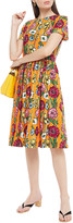 Thumbnail for your product : Marni Gathered Floral-print Cotton-poplin Dress