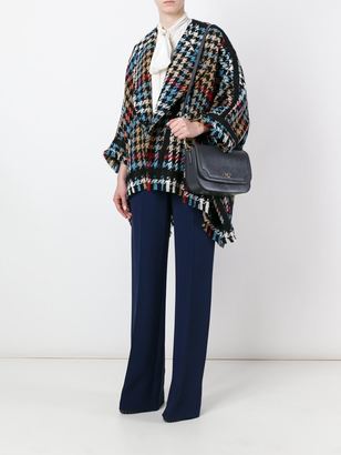 Etro houndstooth pattern cape - women - Acrylic/Nylon/Polyester/Wool - 42