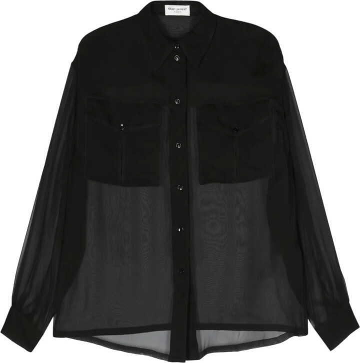 Saint Laurent Semi-Sheer Silk Shirt