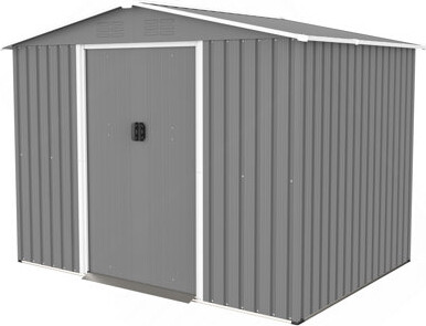 Walton 10X8 FT Outdoor Tool Storage Shed With Metal Foundation & Lockable Doors, All Weather Metal Sheds For Garden, Patio, Backyard, Lawn, Gray