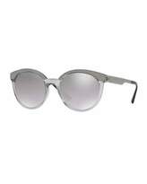 Thumbnail for your product : Versace Embossed Mirrored Cat-Eye Sunglasses, Gray