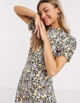 Thumbnail for your product : Miss Selfridge tea dress with high neck in floral print