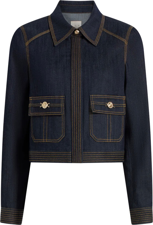 Cinq à Sept Lydie contrast-stitch denim jacket