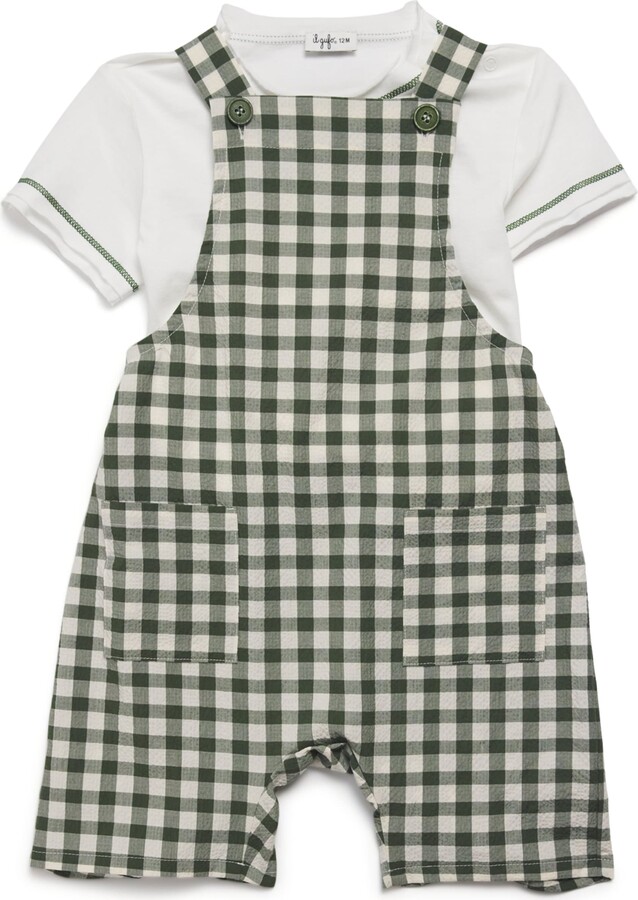 Il Gufo Check Dungarees and T-Shirt Set