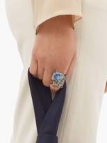 Thumbnail for your product : Francesca Villa Paper Memories Vintage Stamp Sapphire Ring - Womens - Blue