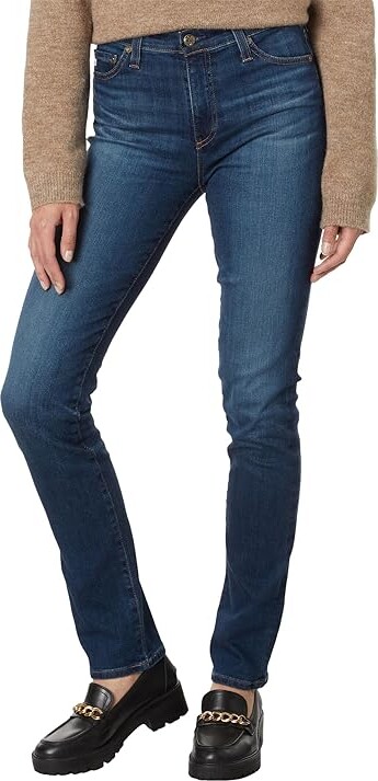AG Jeans Mari High-Rise Slim Straight Extended in 7 Years Dive Women's Jeans 7 Years Dive : 24, Cotton/Denim/Elastane