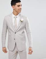 Thumbnail for your product : Benetton Wedding Regular Fit Linen Suit Jacket In Stone