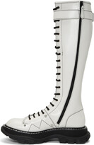 Thumbnail for your product : Alexander McQueen White Tread Lace-Up Tall Boots