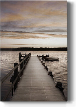 Rosecliff Heights Sunset Over Jetty -Custom Wrapped Gallery Cavas