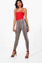 Thumbnail for your product : boohoo Contrast Side Check Skinny Trouser