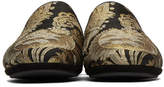 Thumbnail for your product : Dolce & Gabbana Black and Gold Embroidered Loafers