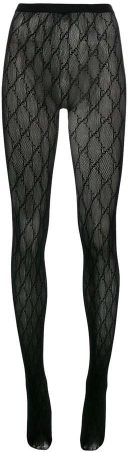 black gucci logo tights