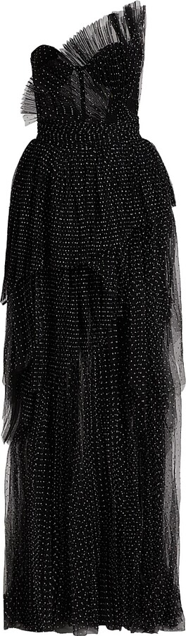 Atelier Prabal Gurung Women's Marion Polka Dot Tulle Gown - Black White - Size 2