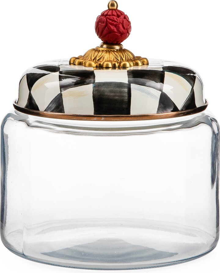 Mackenzie Childs Courtly Check Small Kitchen Canister