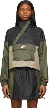 Nike Black & Khaki NSW Icon Clash Jacket - ShopStyle
