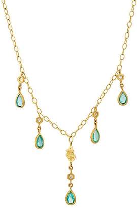 Cathy Waterman Women's Emerald Pendant Necklace - Green