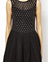 Thumbnail for your product : A/Wear A Wear Lace Skater Dress With Embellishment